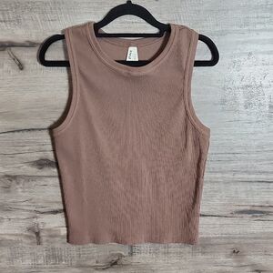 Pact Organic Perfect Rib Racerback Tank In Brown